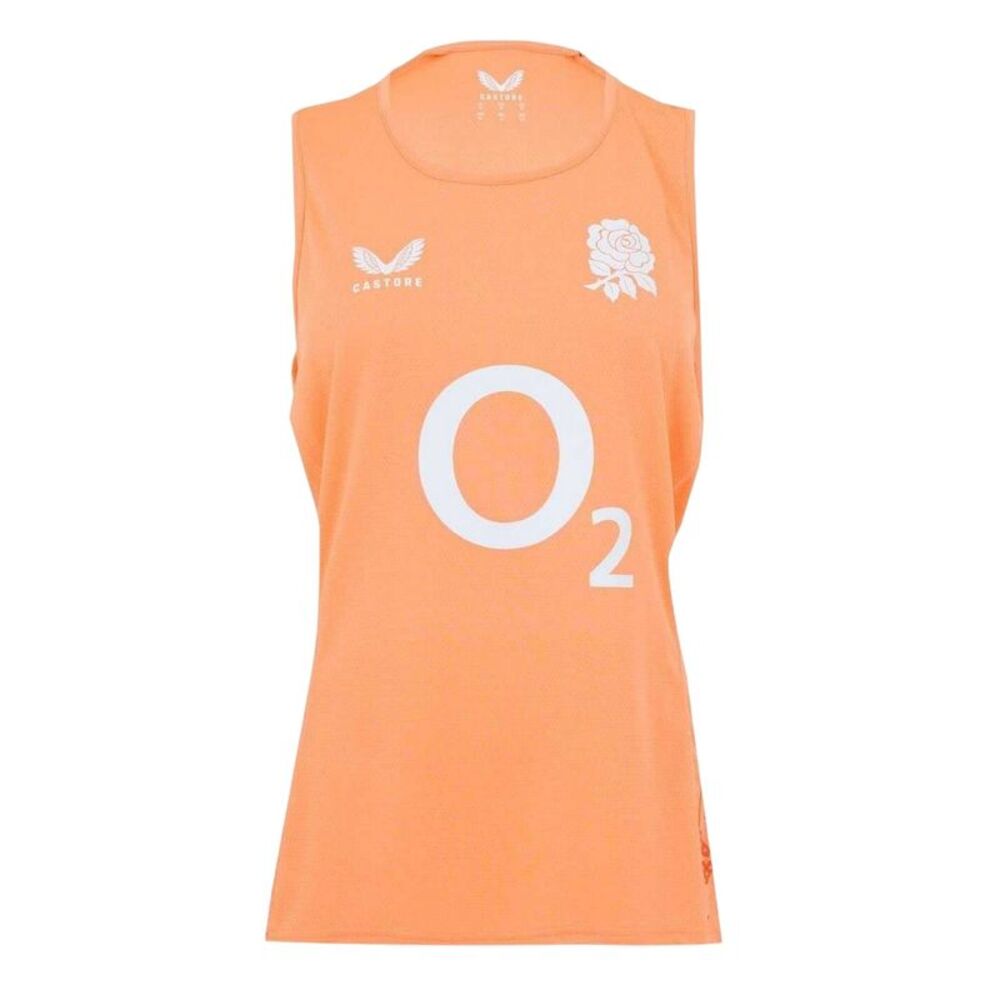 Castore Womens/Ladies England Red Roses Sleeveless Rugby Tank Top / Melon